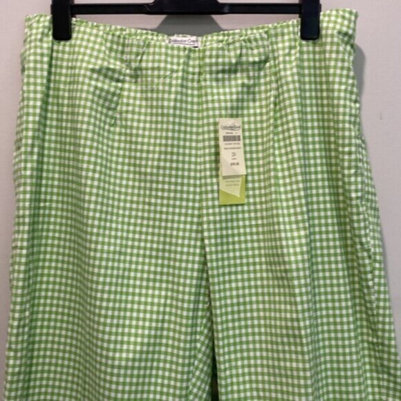 Coldwater Creek Green Plaid Pull-up Pants Size 20W - Picture 4 of 15